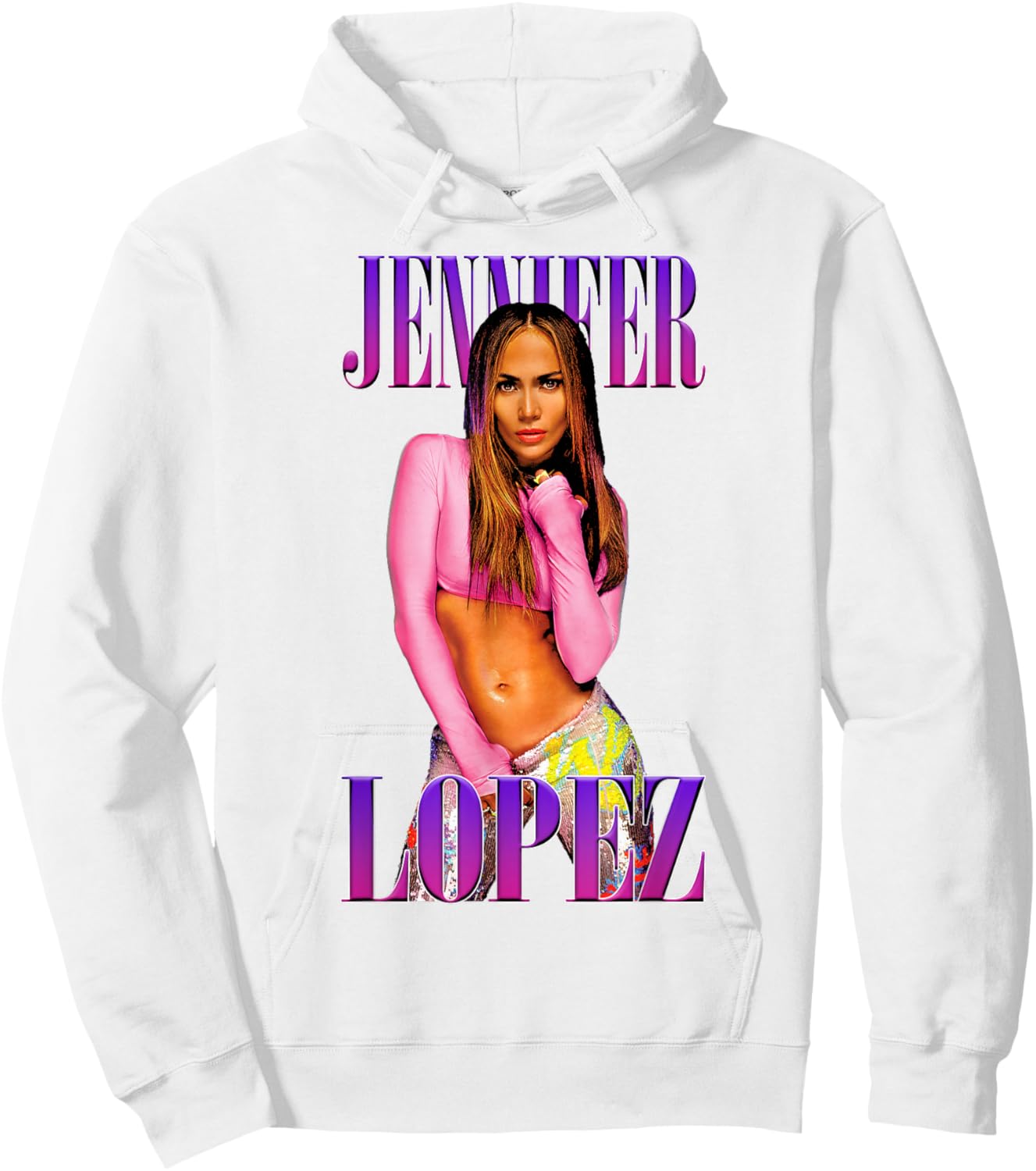 Jennifer Lopez Pink Pose White Hoodie - Hoodie | White