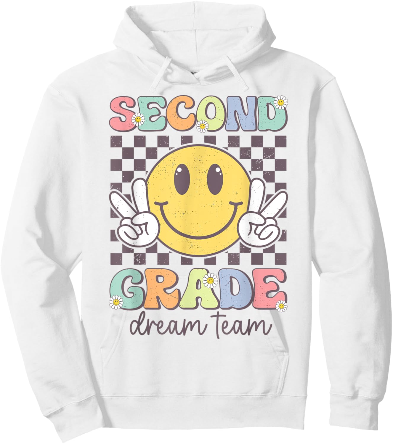 Second Grade Dream Team Smile Face Back To School 2nd Grade Hoodie - Hoodie | White