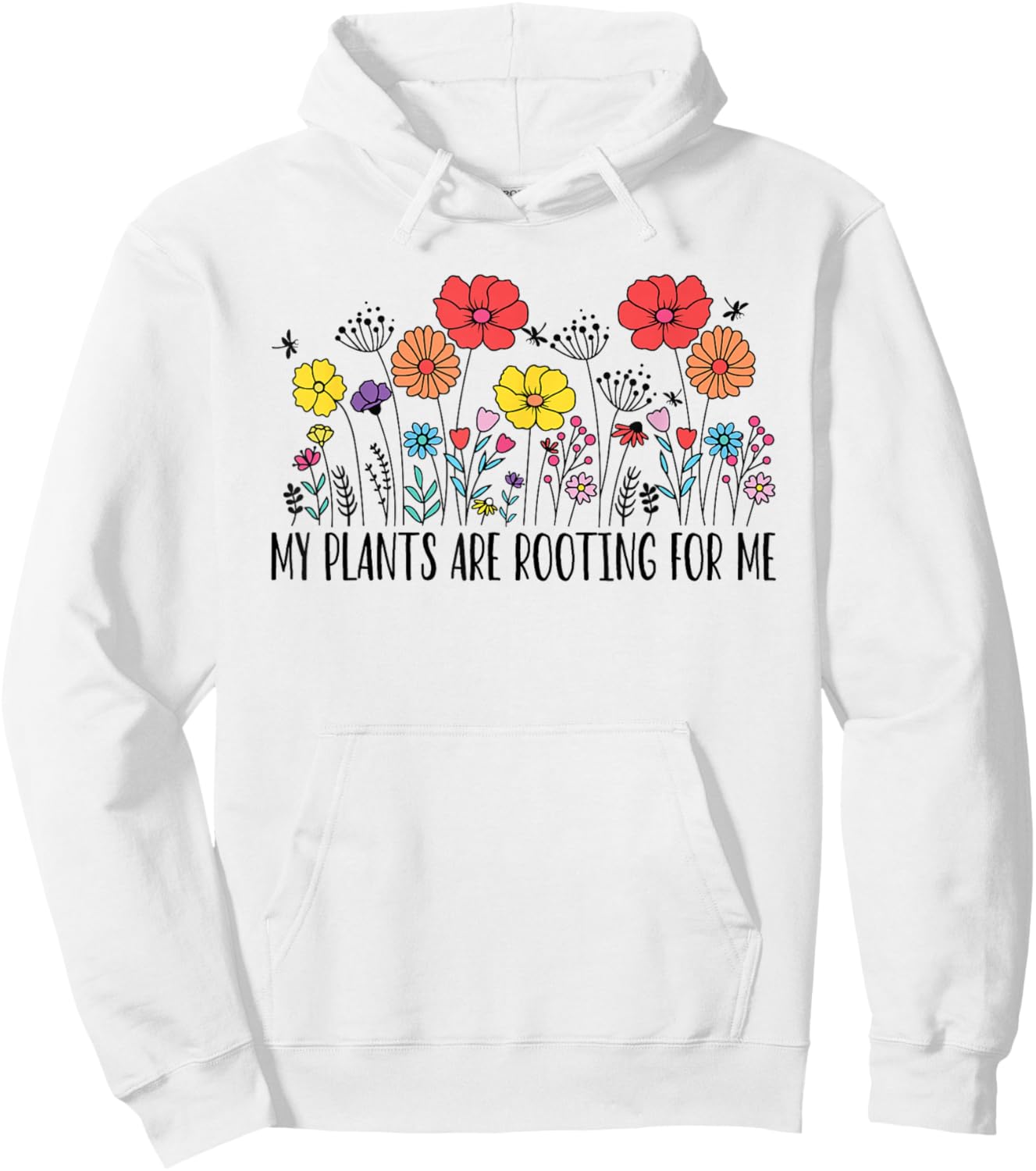 Retro Vintage My Plants Are Rooting For Me Plant Lover Funny Hoodie - Hoodie | White
