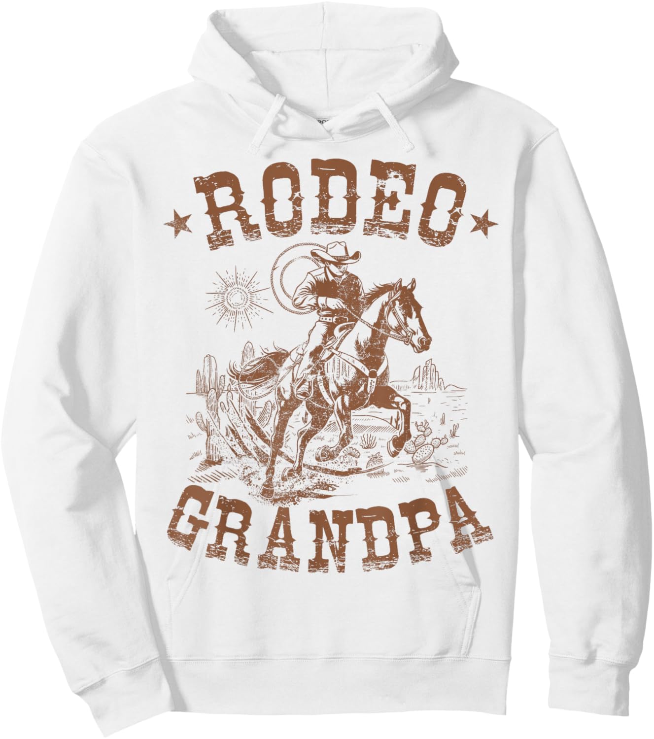 Rodeo Grandpa Western Cowboy Family Matching Father's Day Hoodie - Hoodie | White