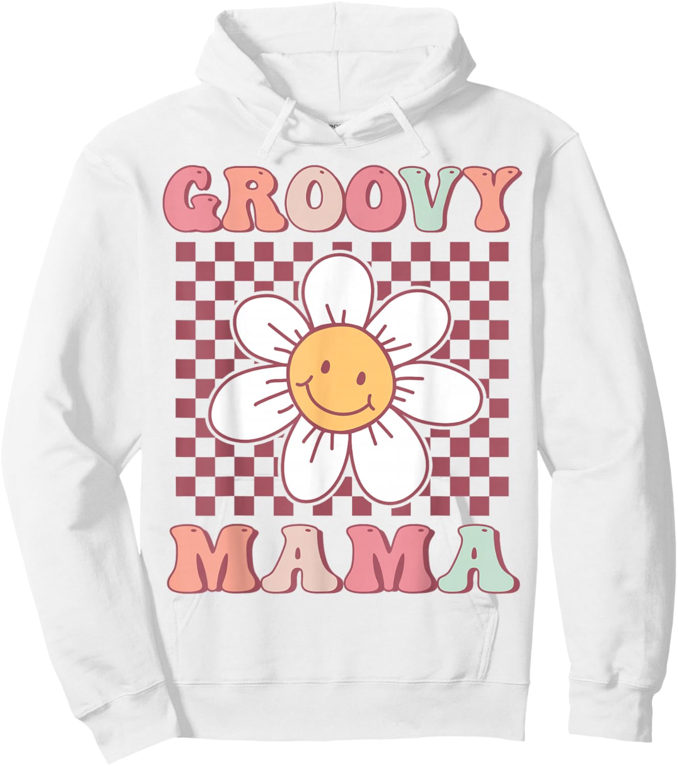 Cute Groovy Mama Matching Family Birthday Party Daisy Flower Hoodie - Hoodie | White