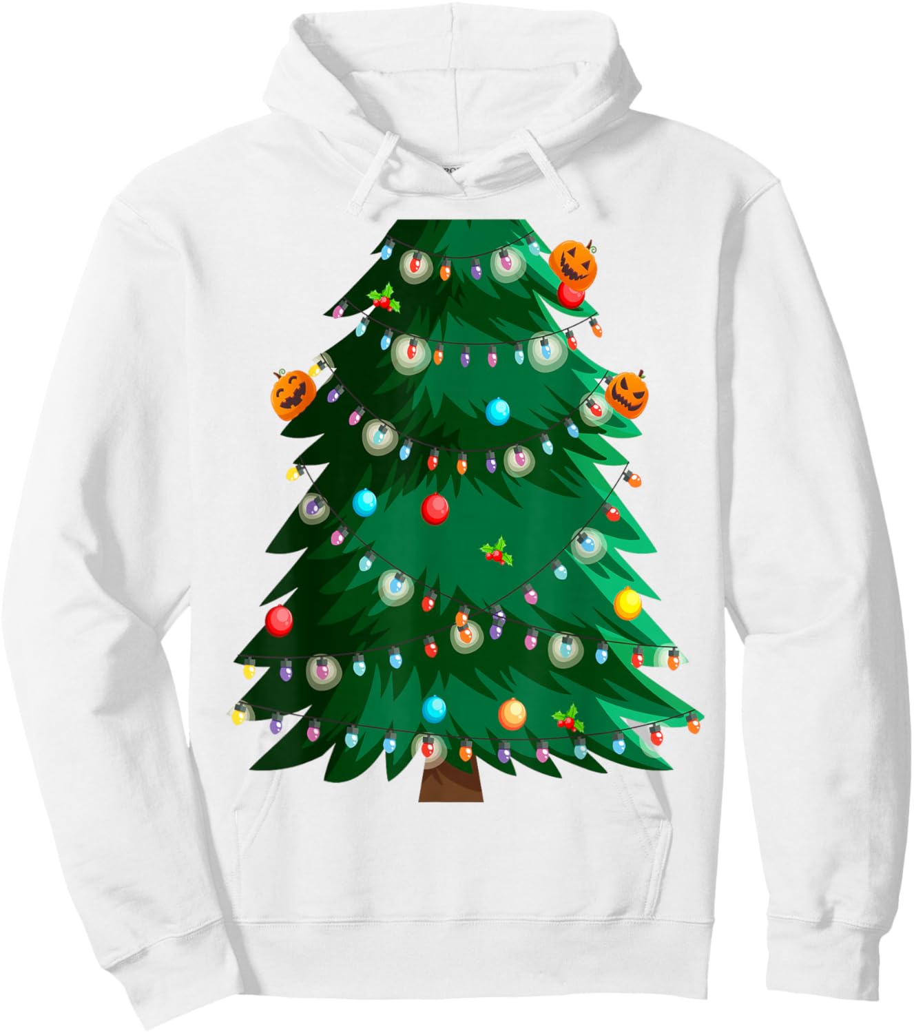 Christmas Tree Costume Idea For Adults & Christmas Tree Hoodie - Hoodie | White