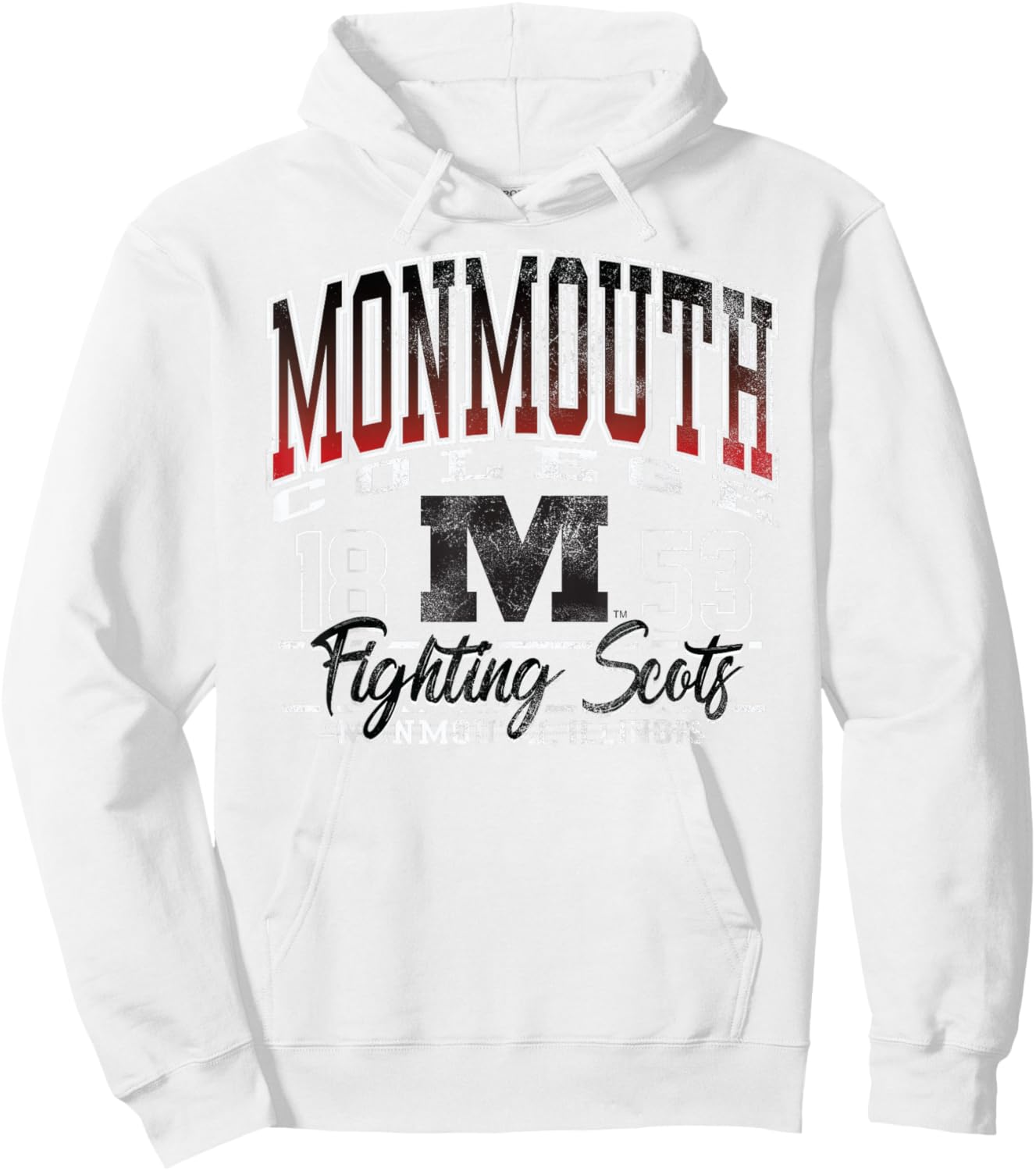 Monmouth College Fighting Scots Kicking It Red Hoodie - Hoodie | White