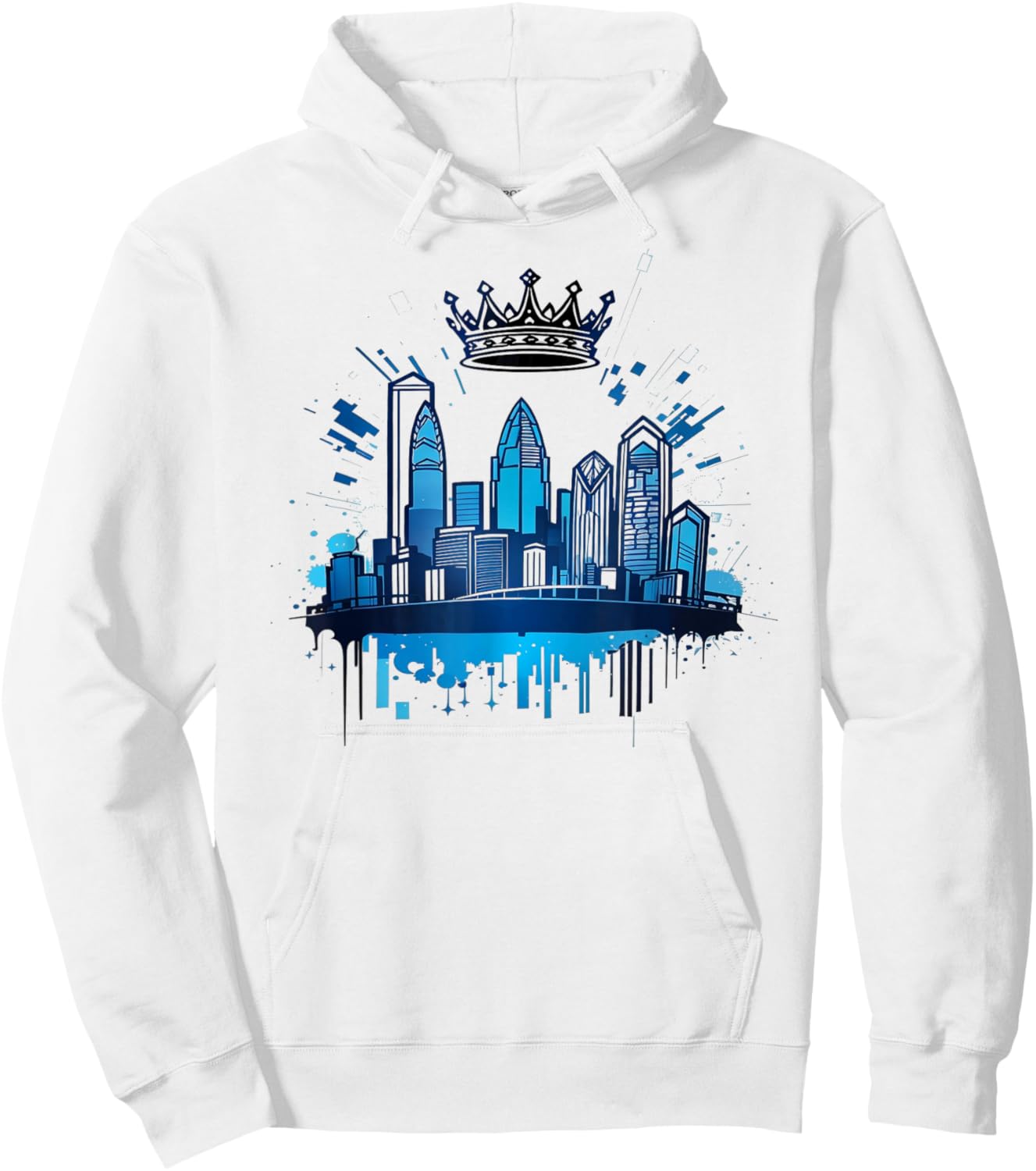Charlotte Skyline Crown 704 Queen City Hoodie - Hoodie | White
