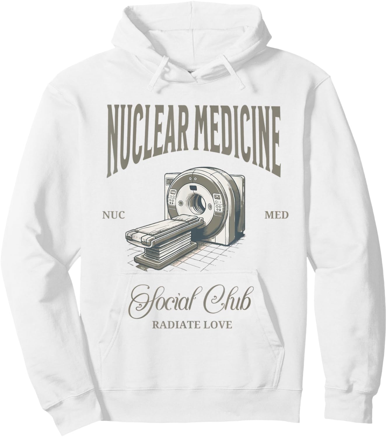 Retro Nuclear Medicine Social Club Radiology Nuc Med Tech Hoodie - Hoodie | White