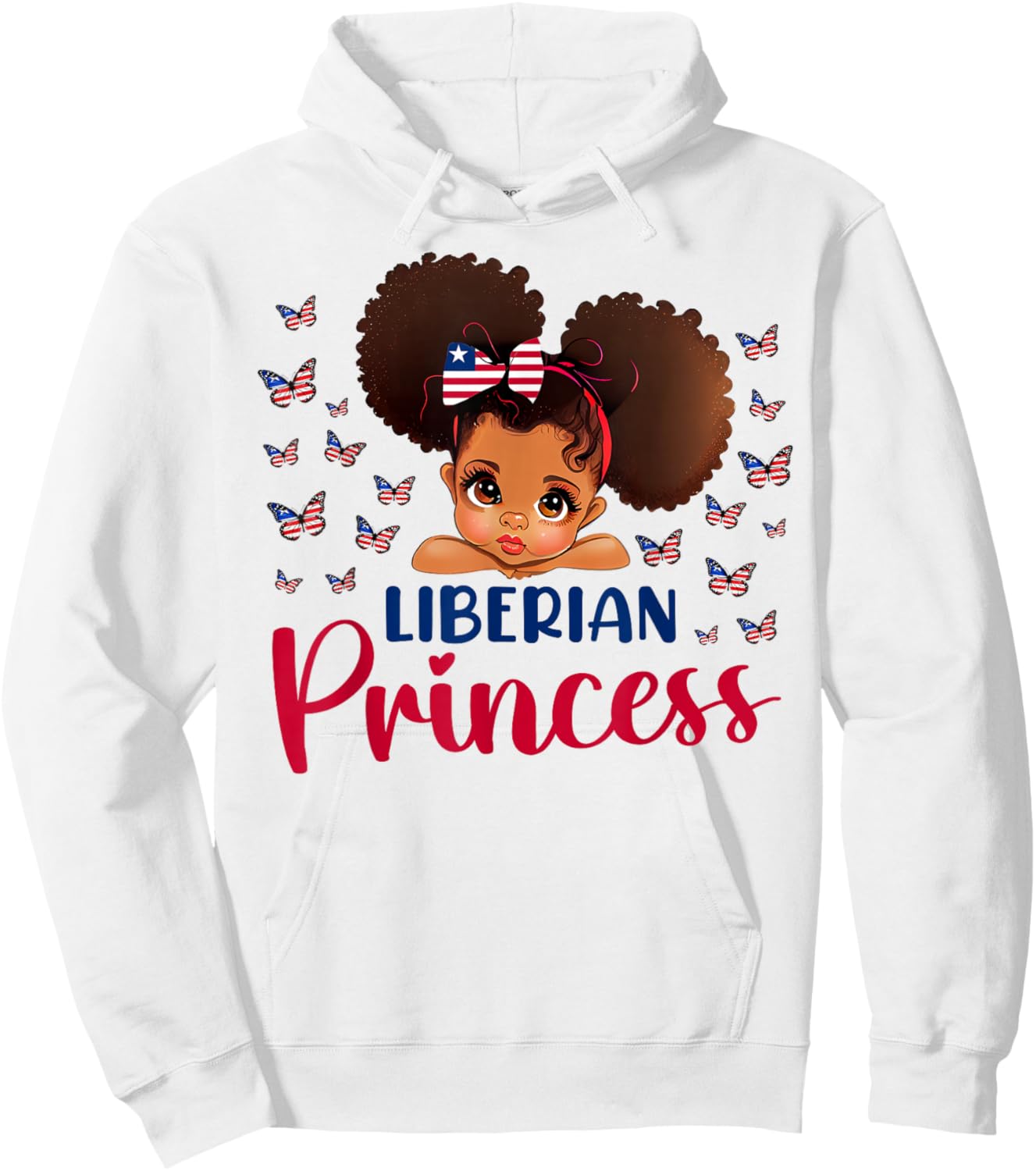 Liberian Princess Liberia for Black Girls Kids Hoodie - Hoodie | White