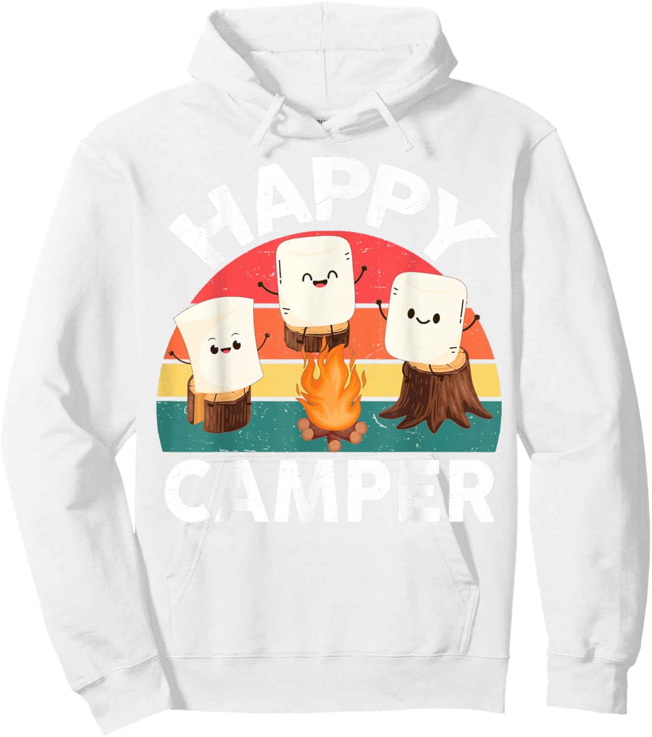 Happy Marshmallow Camper-Shirt Kids Toddler Boy Cute Camping Hoodie - Hoodie | White