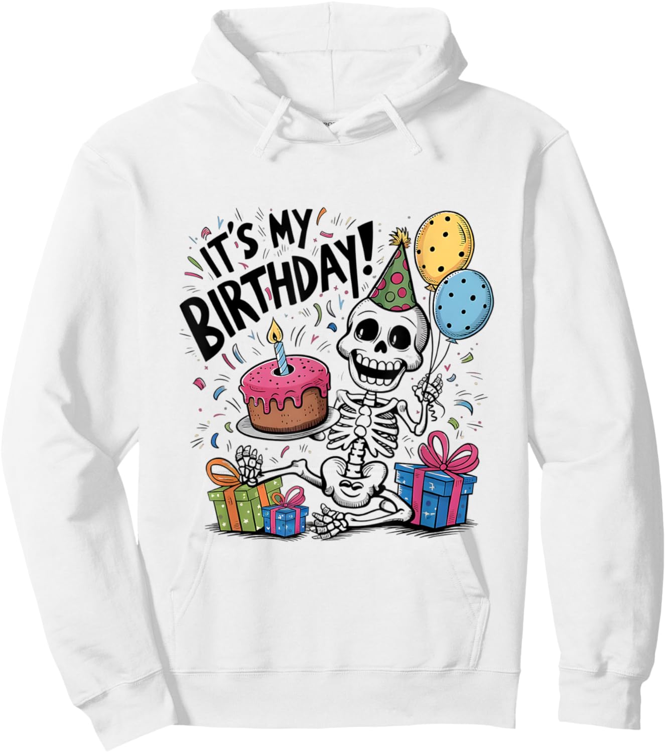 Birthday Boy Skeleton It's My Birthday Party Hoodie - Hoodie | White