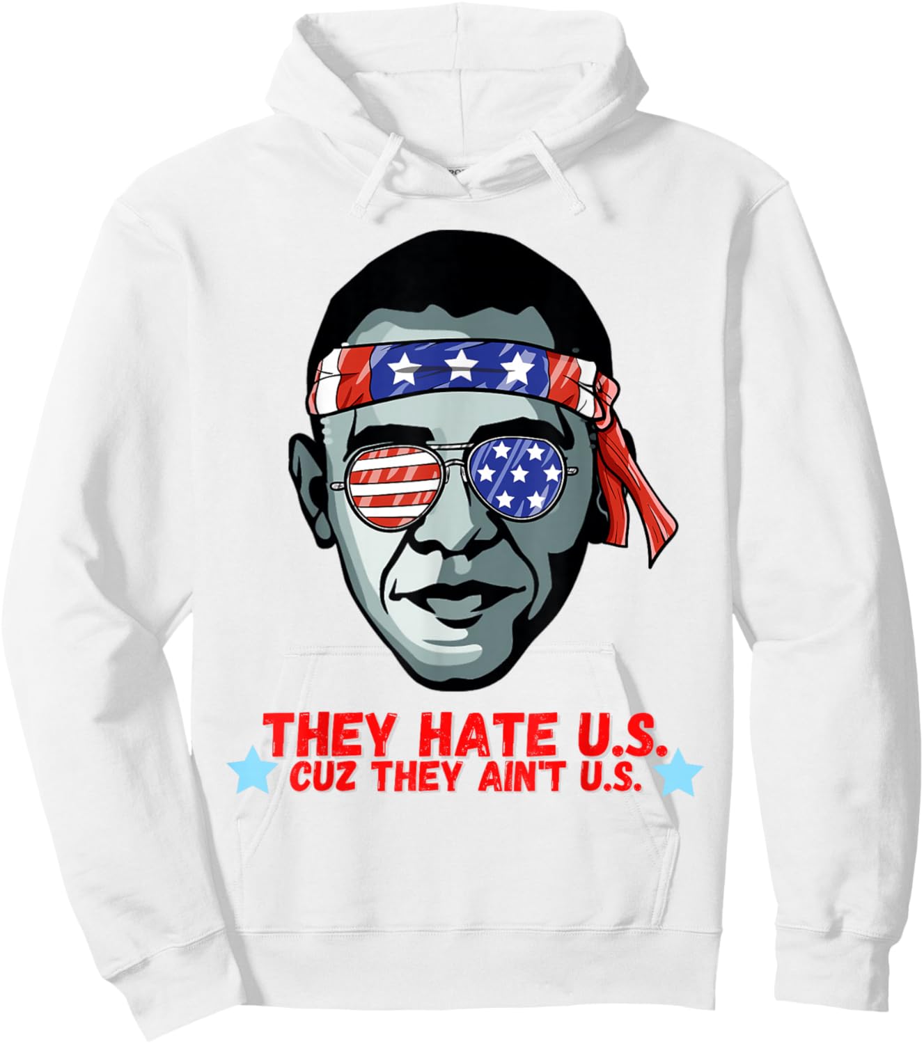Funny Obama 4th of July Shirt for Adults Men Women Hoodie - Hoodie | White