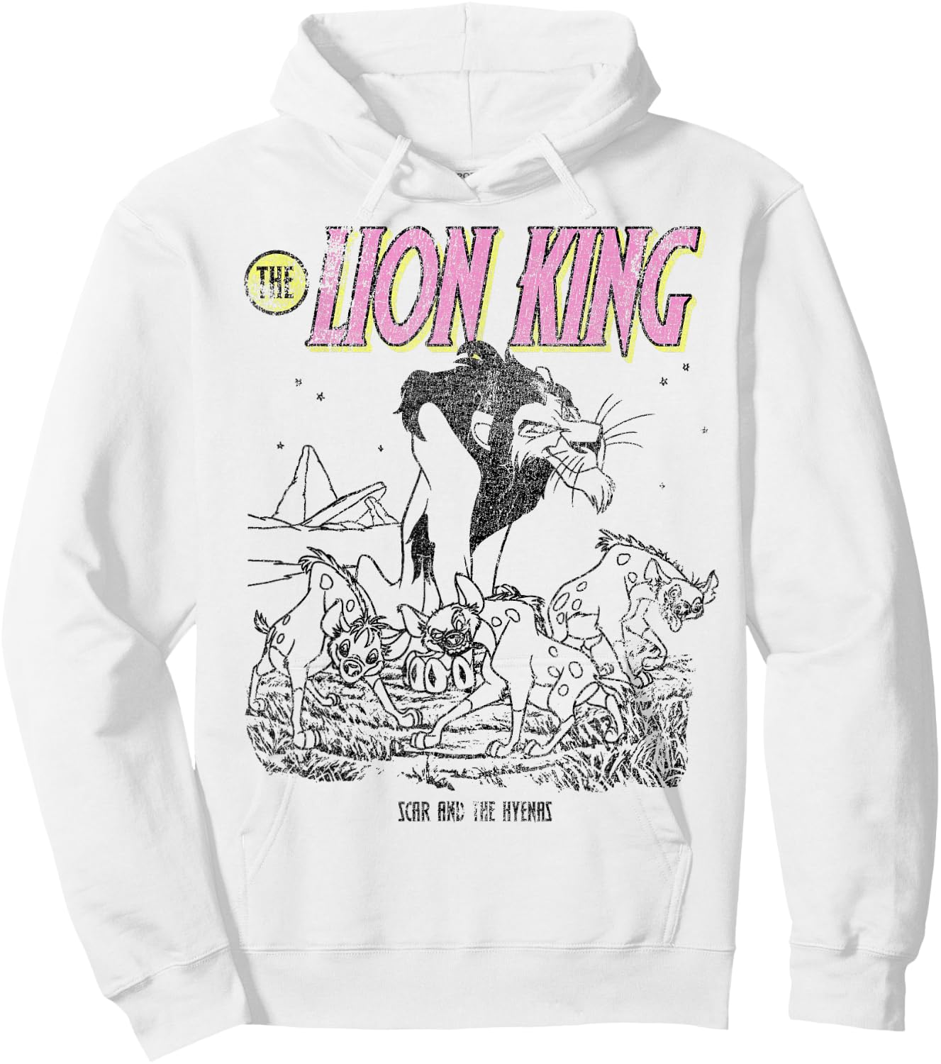 Disney The Lion King Scar And The Hyenas Outline Hoodie - Hoodie | White
