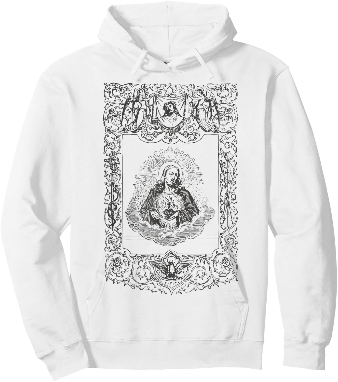 Sacred Heart of Jesus Christ Vintage Catholic Art Gifts INRI Hoodie - Hoodie | White