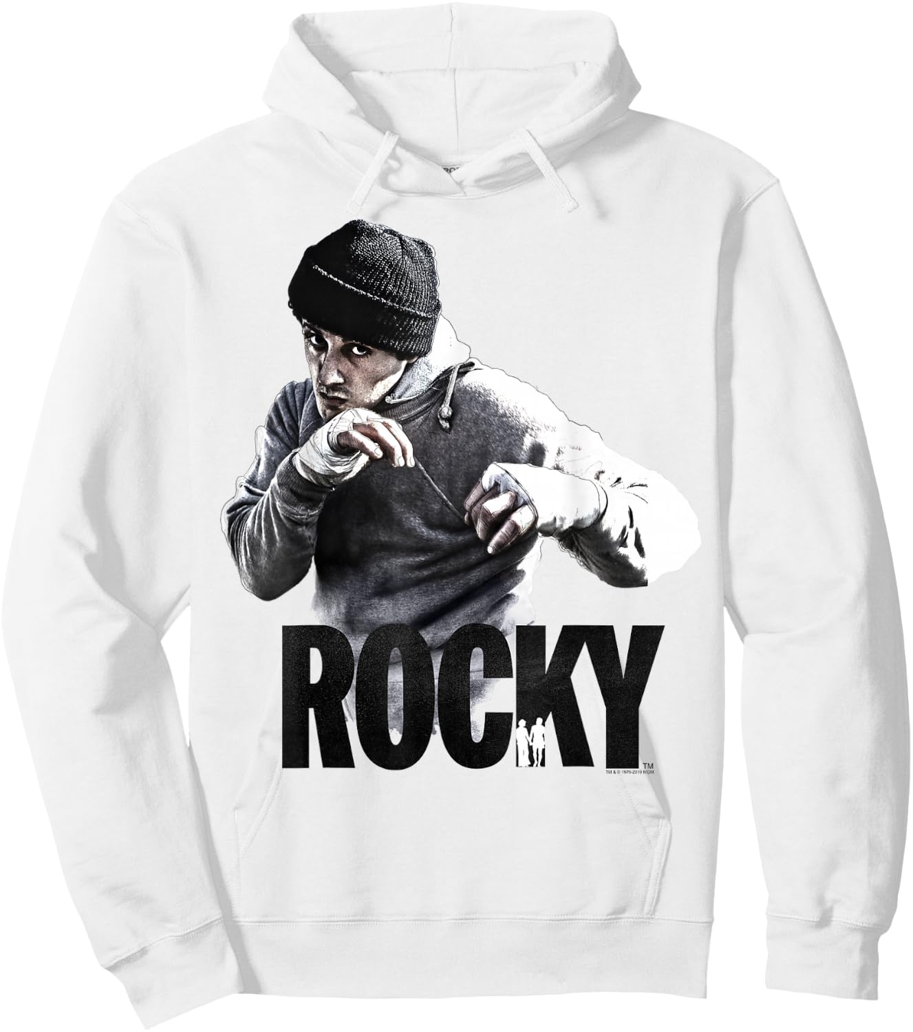Rocky Shadow Boxing Portrait Logo Hoodie - Hoodie | White