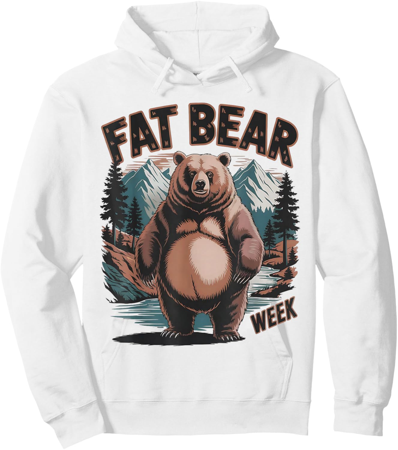 Fat Mountain Bear Week Grizzly Bear Mountain Nature Design Hoodie - Hoodie | White