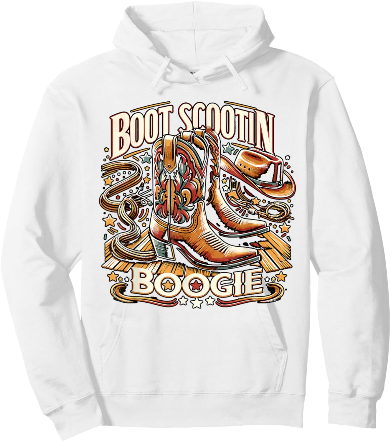Boot Scootin’ Boogie Cowboy Western Cowboy Boots Hoodie - Hoodie | White