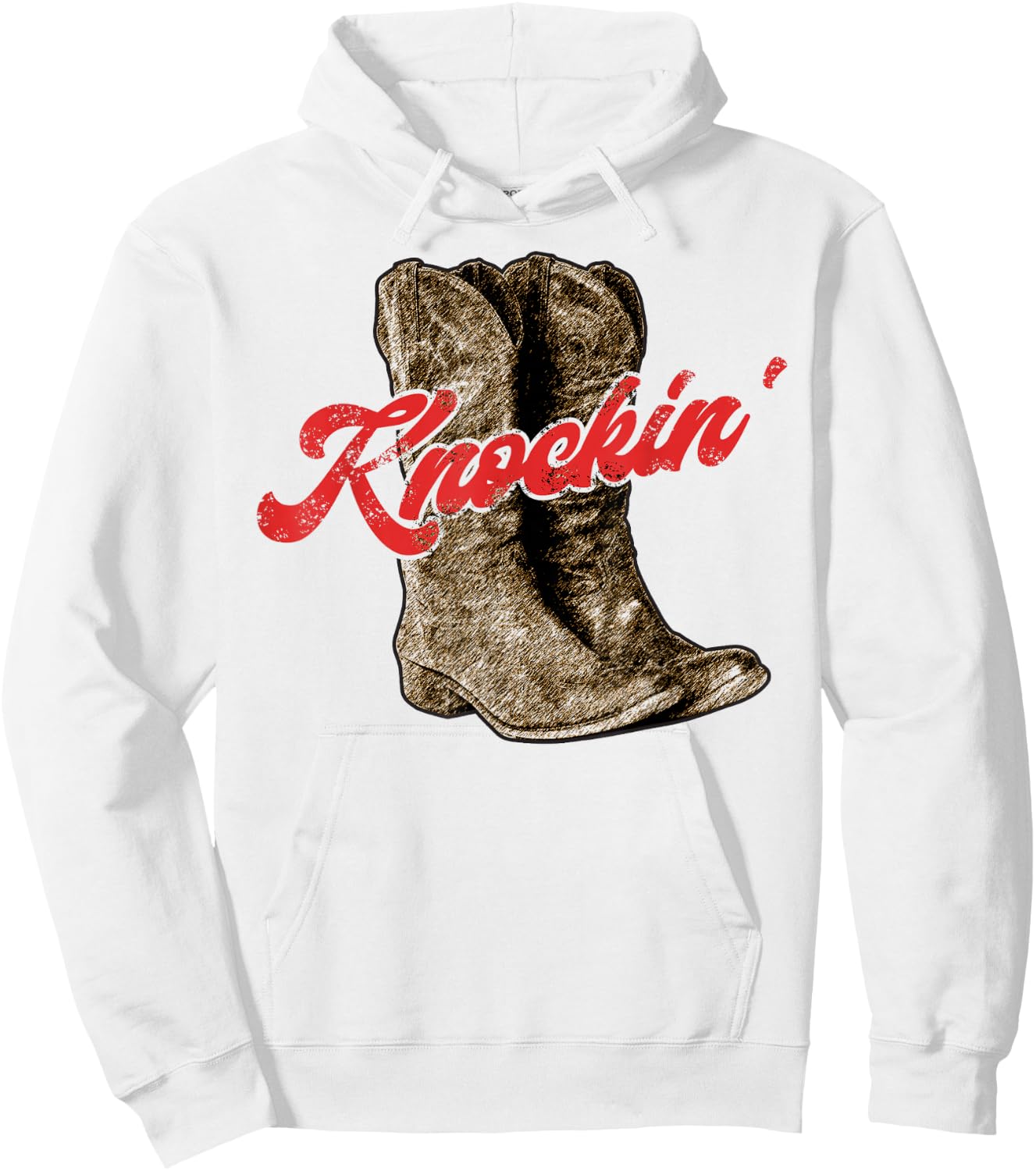 Knockin Boots Boot Cowboy Country Vintage Cowgirl Hoodie - Hoodie | White