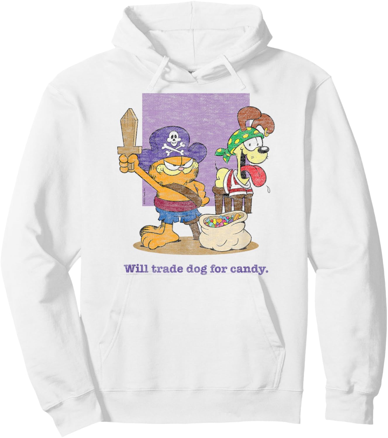 Garfield - Halloween Will Trade Dog For Candy Hoodie - Hoodie | White