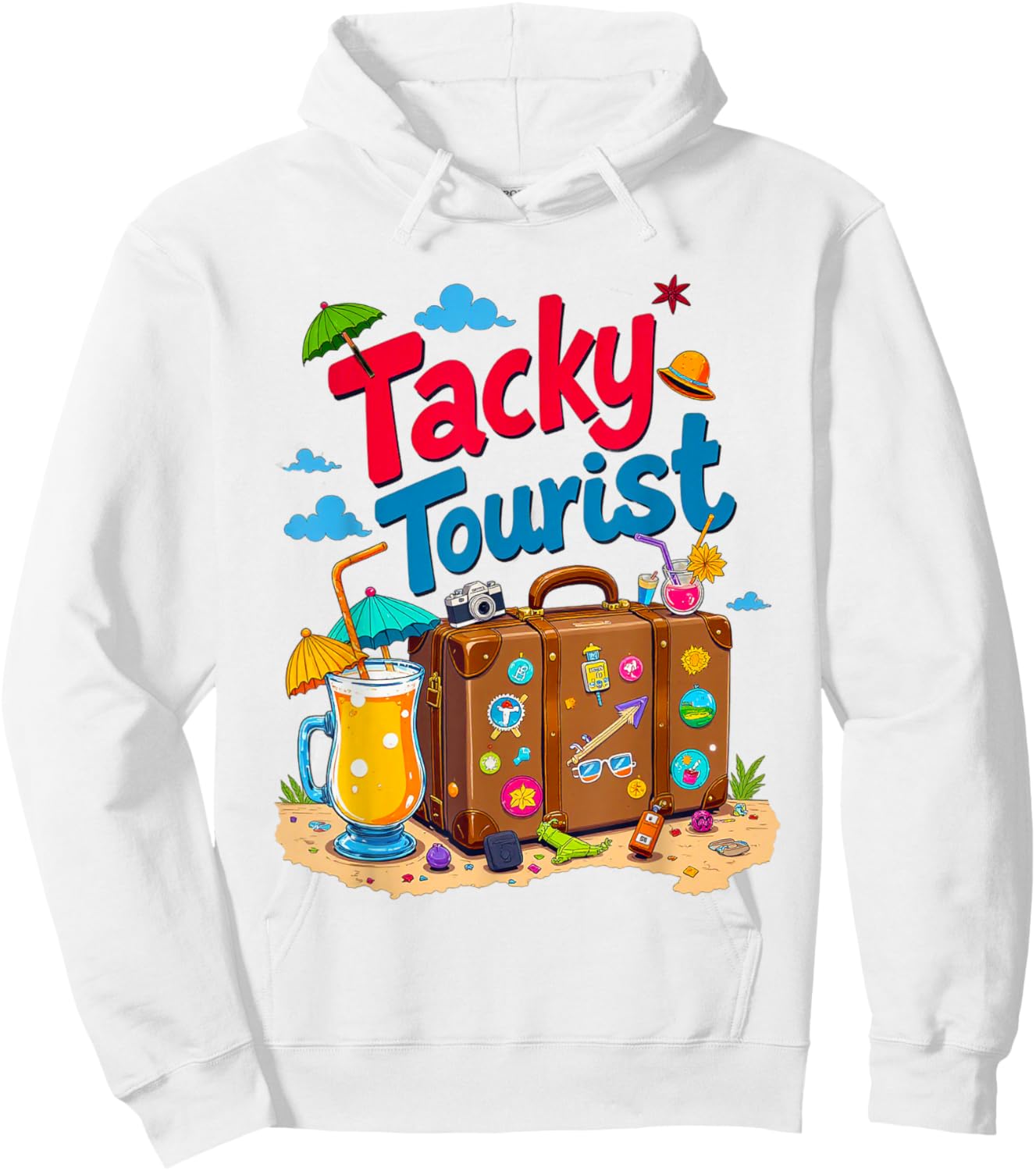 Tacky Tourist Day Outfit Tacky Tourist Costume Idea Tacky Hoodie - Hoodie | White