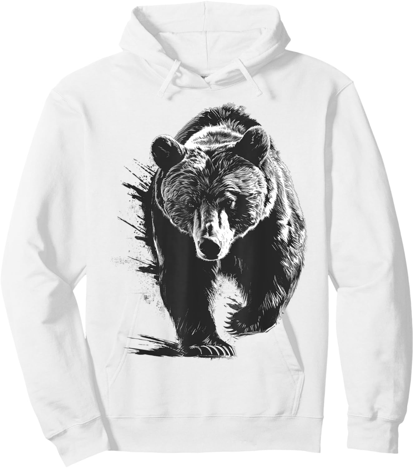 Bear Drawing Animal Painting Graphic Art Bear Hoodie - Hoodie | White
