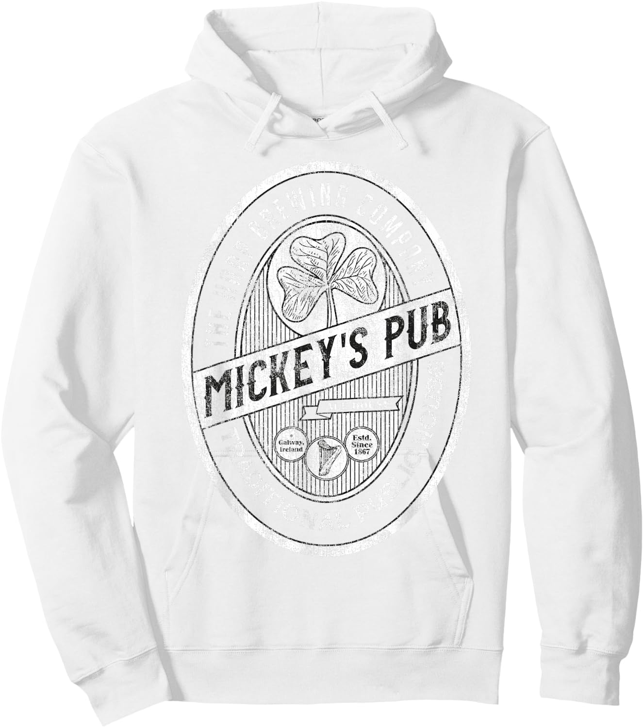 Mickey's Pub Galway, Ireland - Eire Gift - Irish Heritage Hoodie - Hoodie | White