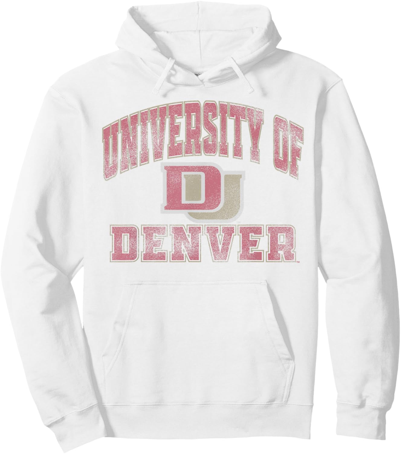 Denver Pioneers Vintage Worn Gray Officially Licensed Hoodie - Hoodie | White