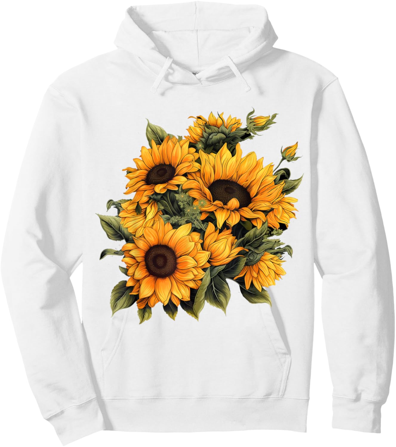 Yellow Sunflower Cute summer Sun flowers Floral Positivity Hoodie - Hoodie | White