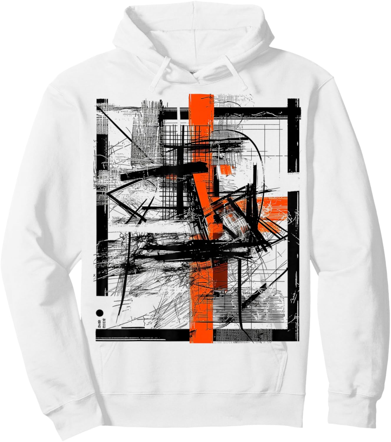 Art Drawing Abstract Geometric Graphic Art Hoodie - Hoodie | White