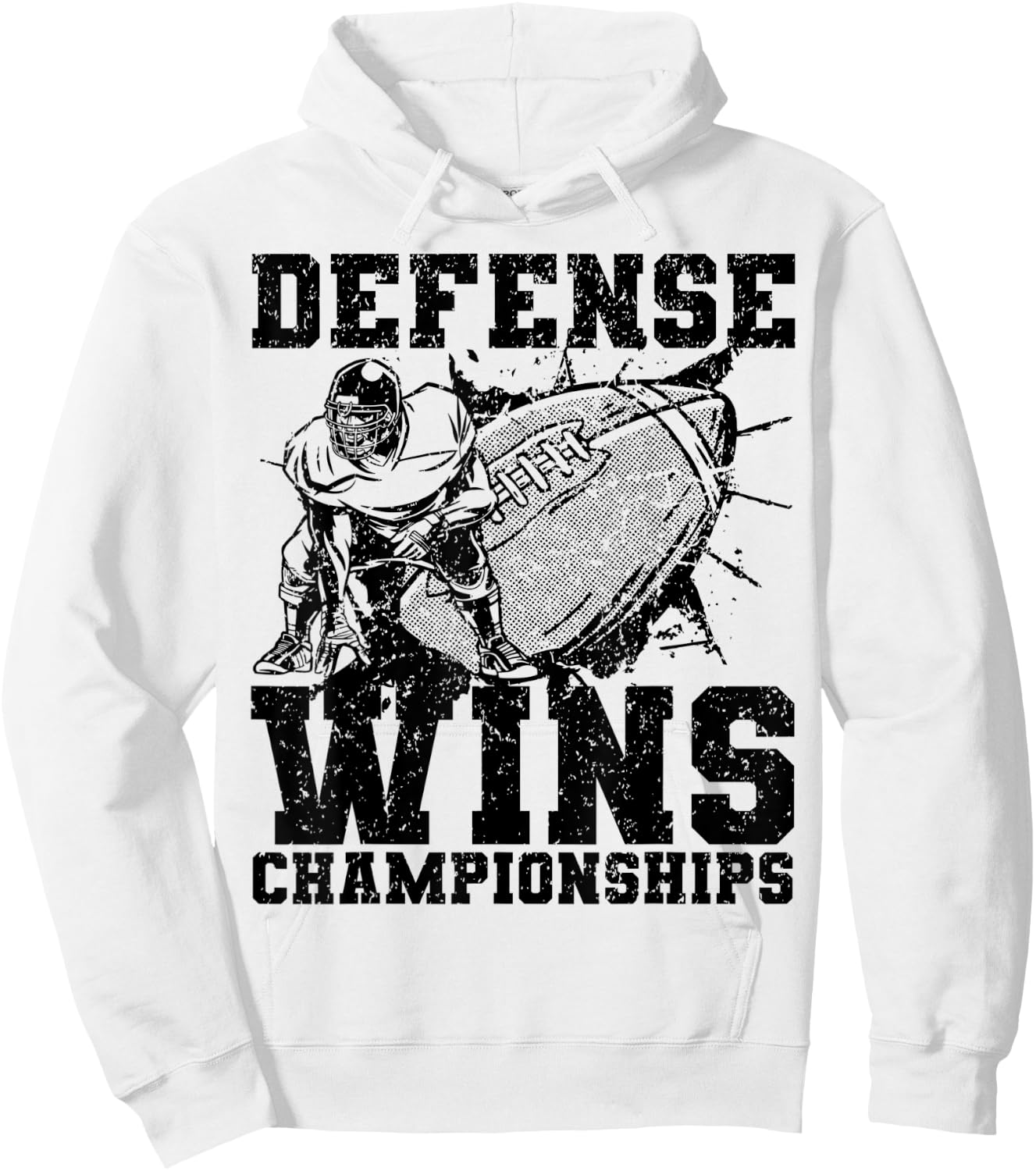Defense wins Championships | Football Defence Lineman bright Hoodie - Hoodie | White