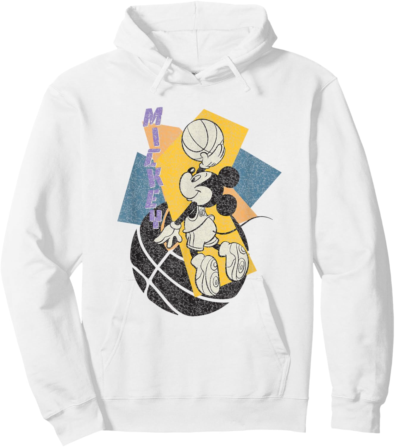 Disney Mickey and Friends Retro Basketball 90's Dunk Logo Hoodie - Hoodie | White