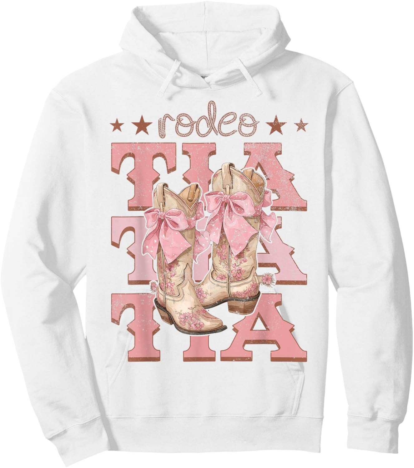 Rodeo Tia Pink Boots Coquette Cow-Girl Birthday Party Hoodie - Hoodie | White