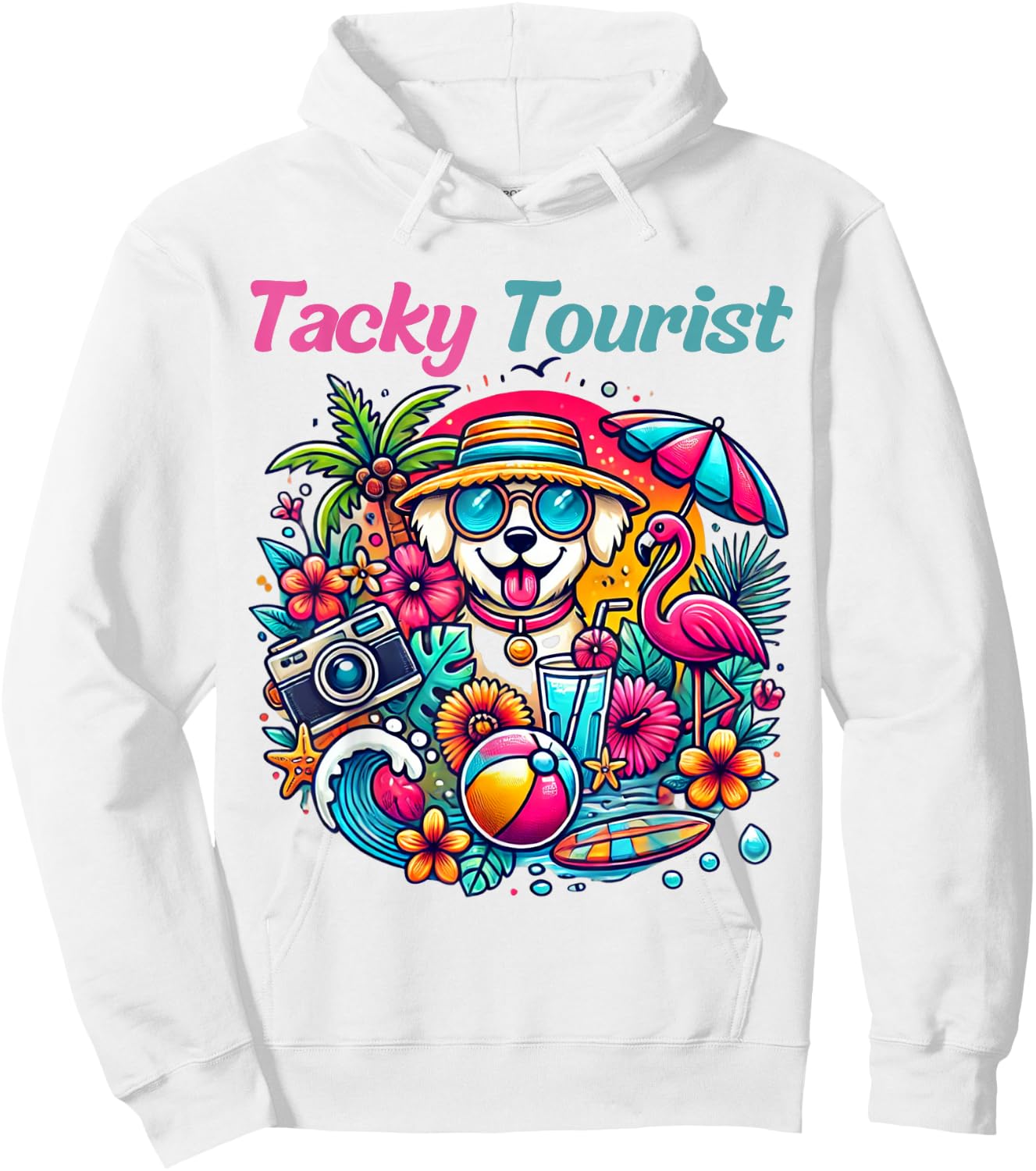 Vacay Tacky Tourist Outfit Wacky Cruise Costume Idea Tacky Hoodie - Hoodie | White