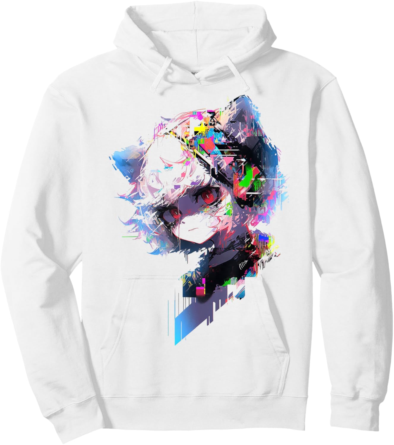 Anime Abstract Human Women Graphic Anime Hoodie - Hoodie | White