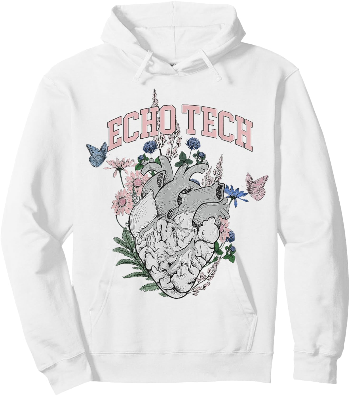 Floral rdcs anatomical heart echo tech cardiac team t ultras Hoodie - Hoodie | White