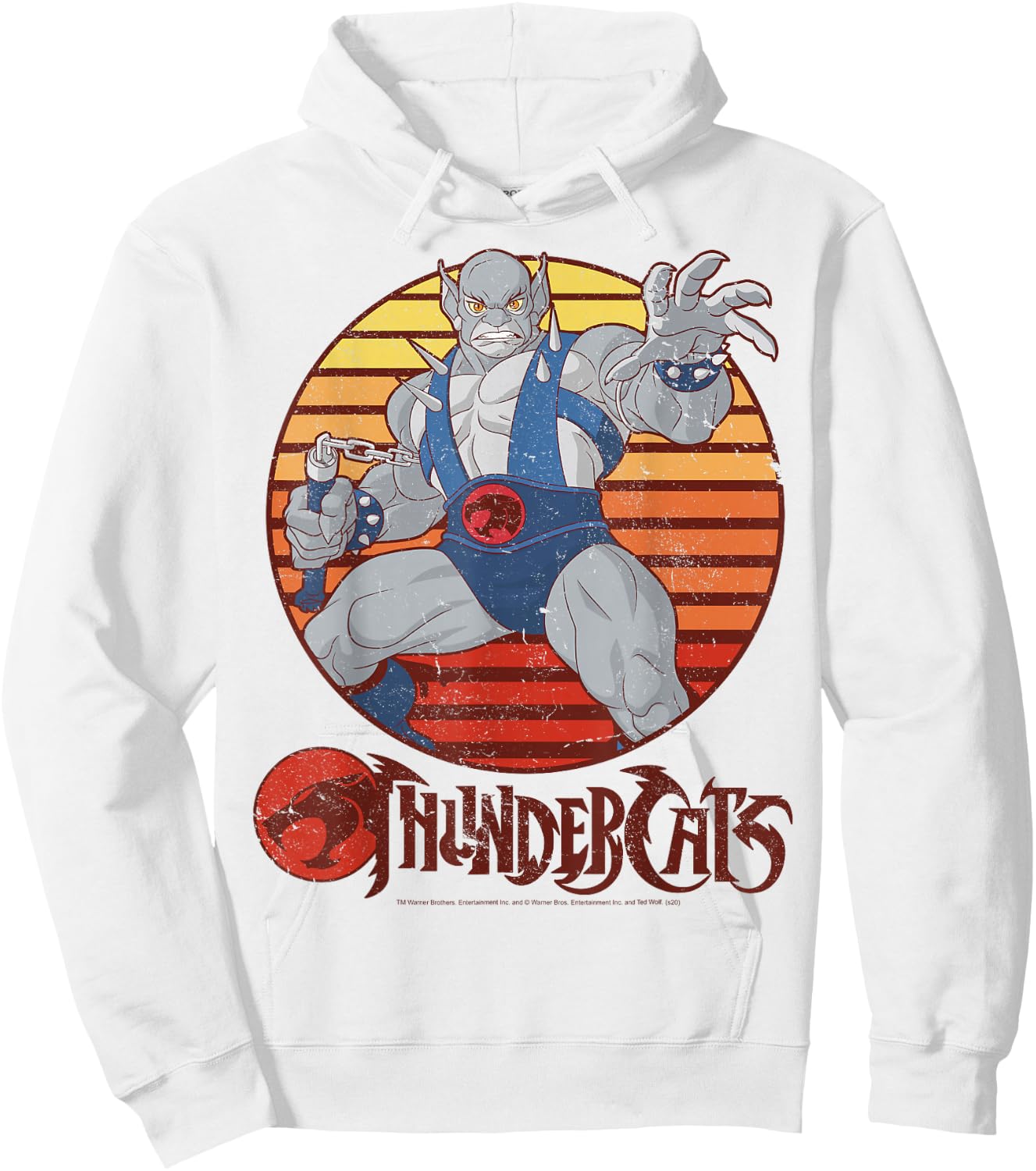 ThunderCats Panthro Retro Sunset Hoodie - Hoodie | White