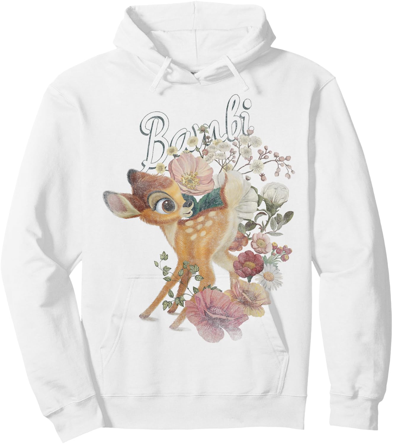 Disney Bambi Vintage Floral Poster Hoodie - Hoodie | White