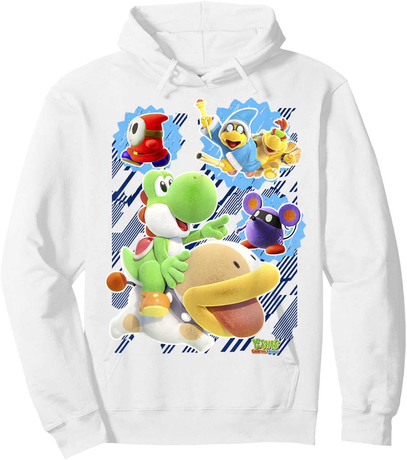 Yoshi's Crafted World Group Shot Poster Graphic Hoodie - Hoodie | White