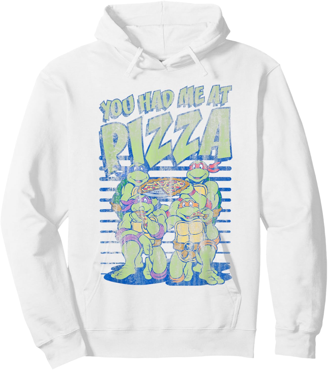 Teenage Mutant Ninja Turtles You Had Me At Pizza Distressed Hoodie - Hoodie | White