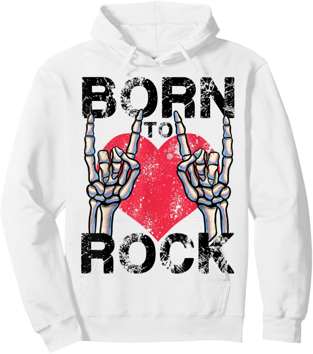 Born to Rock Lets Rock Vintage Retro Rock&Roll Rock Concert Hoodie - Hoodie | White