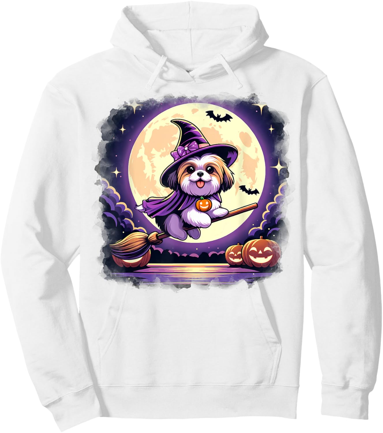 Cute Shih Tzu Halloween Costume Shirt Dog Lover Women Girls Hoodie - Hoodie | White