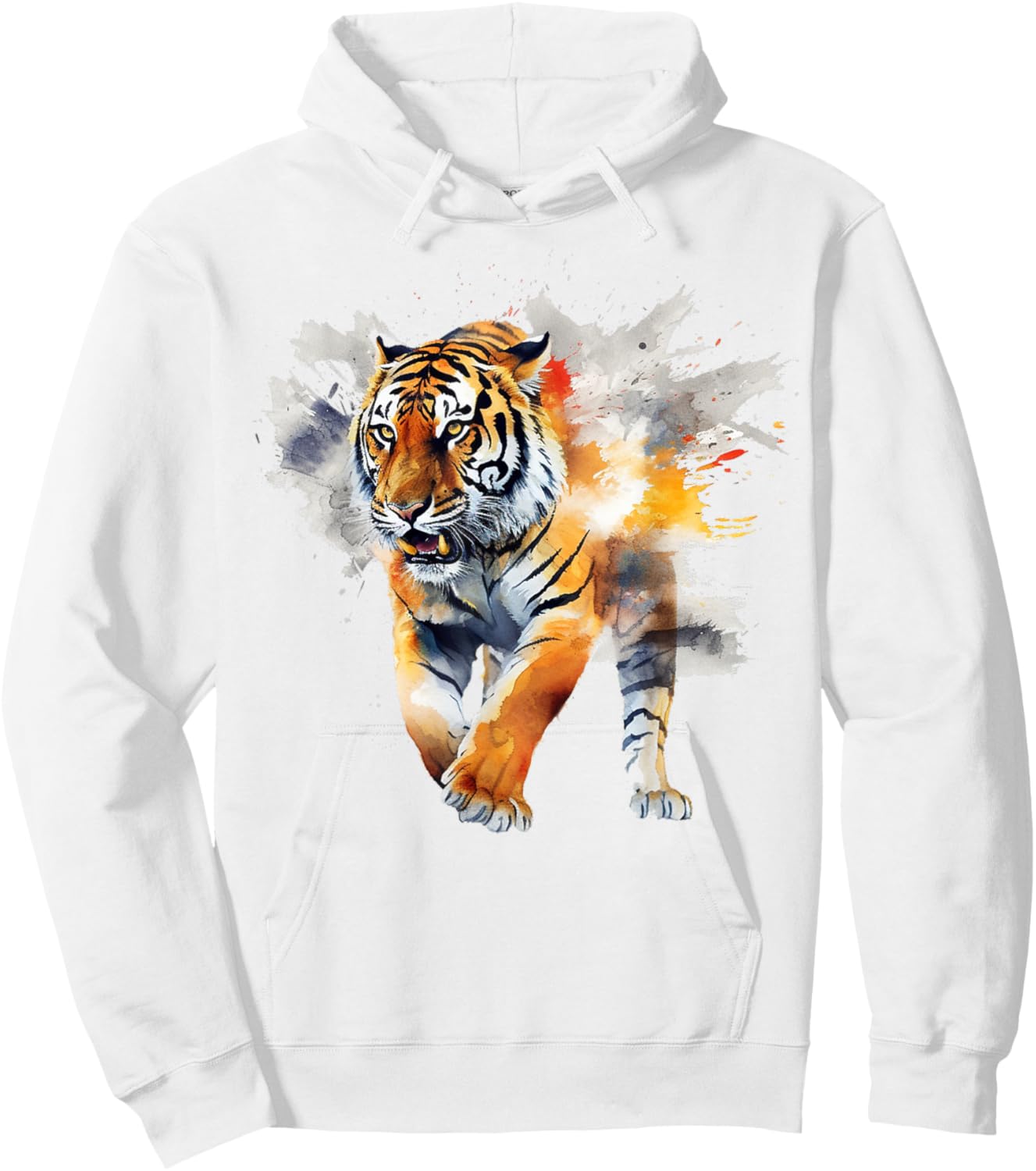 Tiger Artwork - Zoo Animal Tiger Hoodie - Hoodie | White