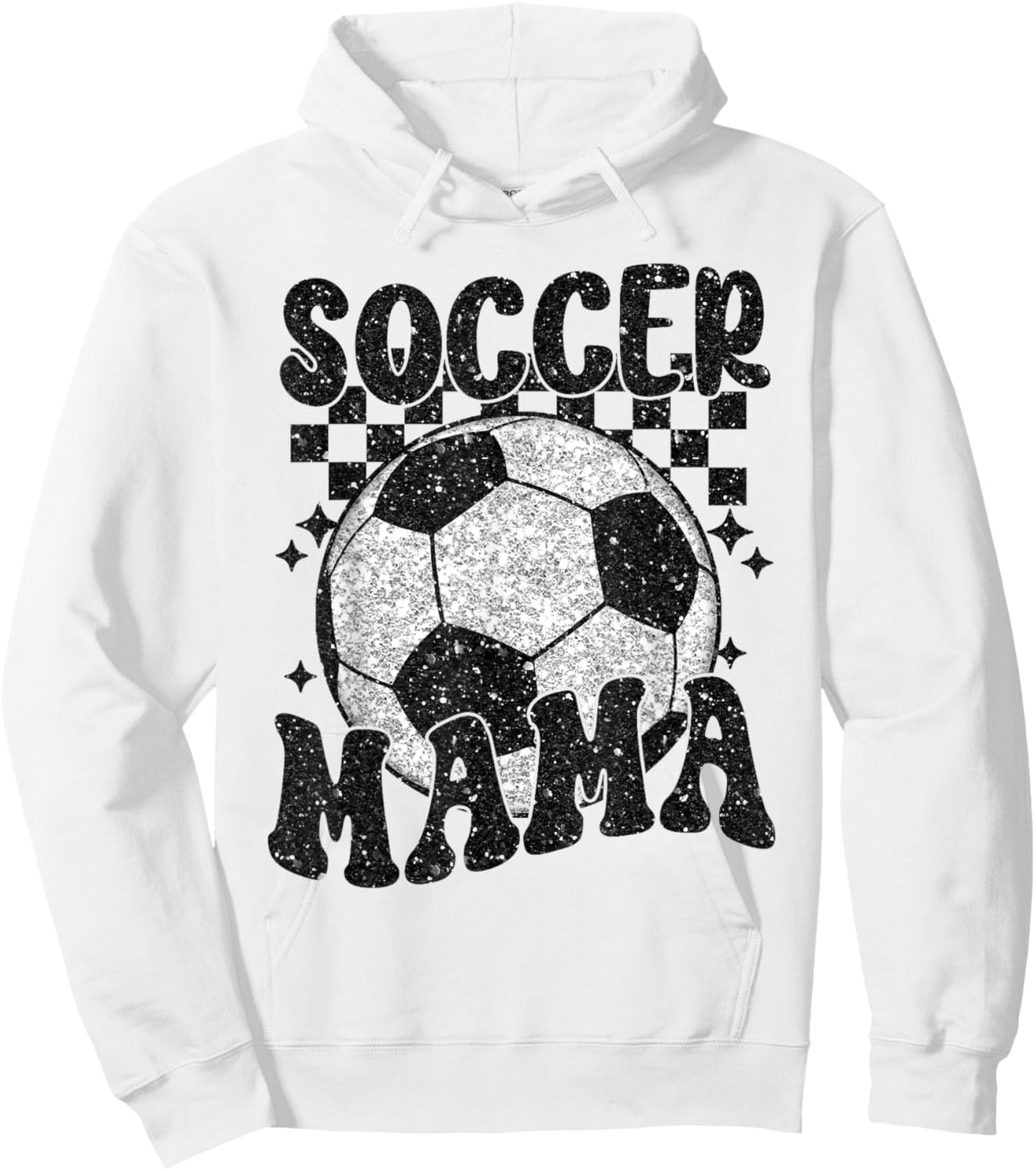 Checkered Soccer Mama Retro Soccer Mom Soccer Season Hoodie - Hoodie | White