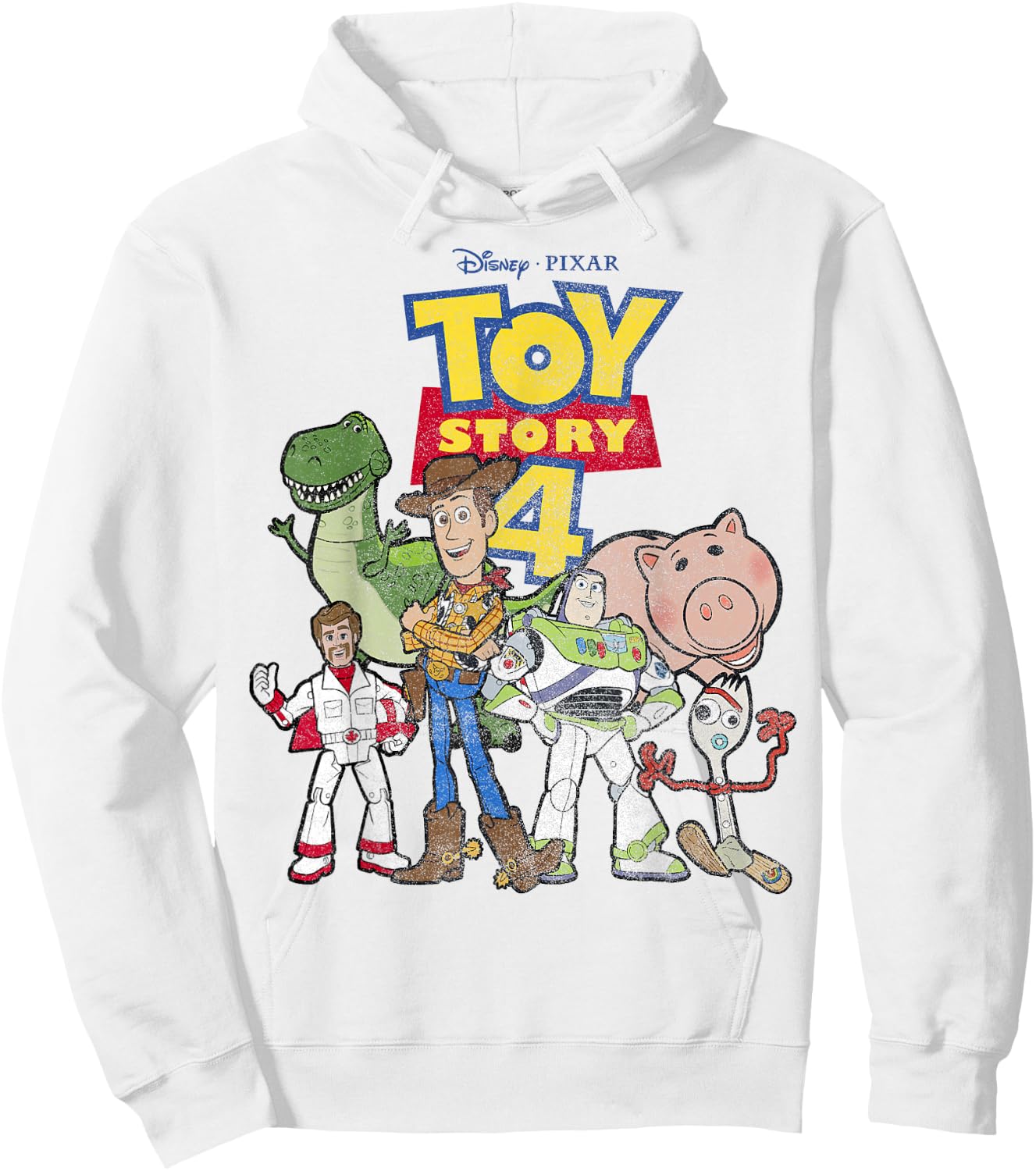 Disney Pixar Toy Story 4 Main Cast Movie Logo Poster Hoodie - Hoodie | White