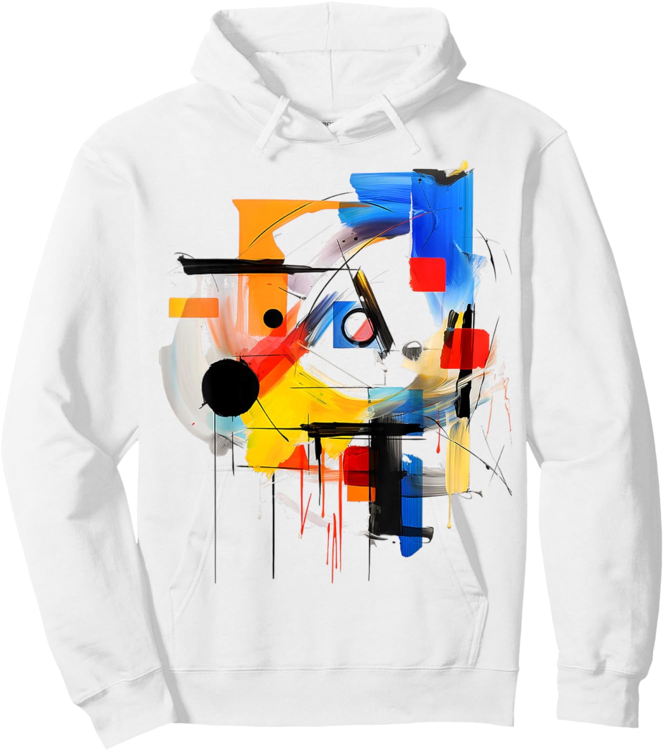 Art Colorful Abstract Geometric Painting Graphic Art Hoodie - Hoodie | White