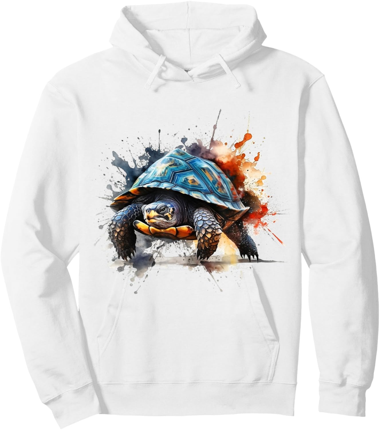 Turtle Artwork - Art Animal Turtle Hoodie - Hoodie | White