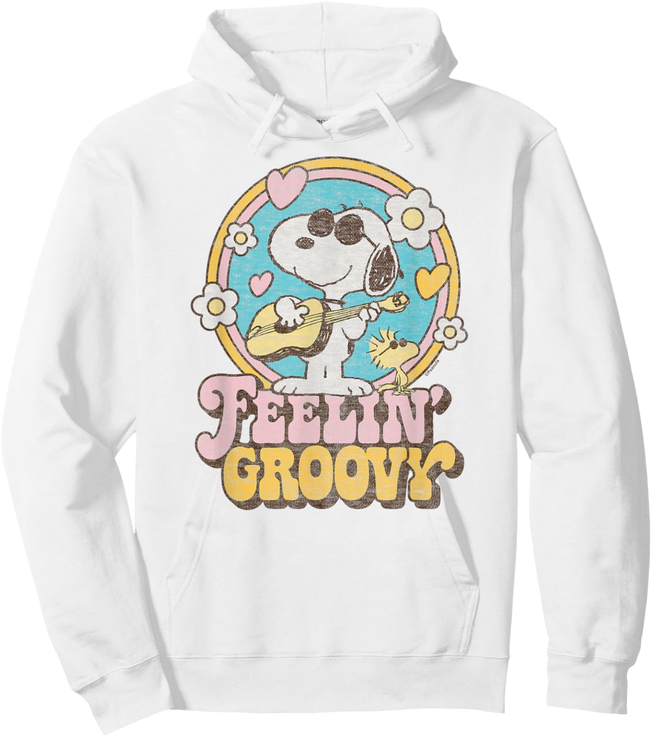 Peanuts - Feelin' Groovy Snoopy and Woodstock Hoodie - Hoodie | White