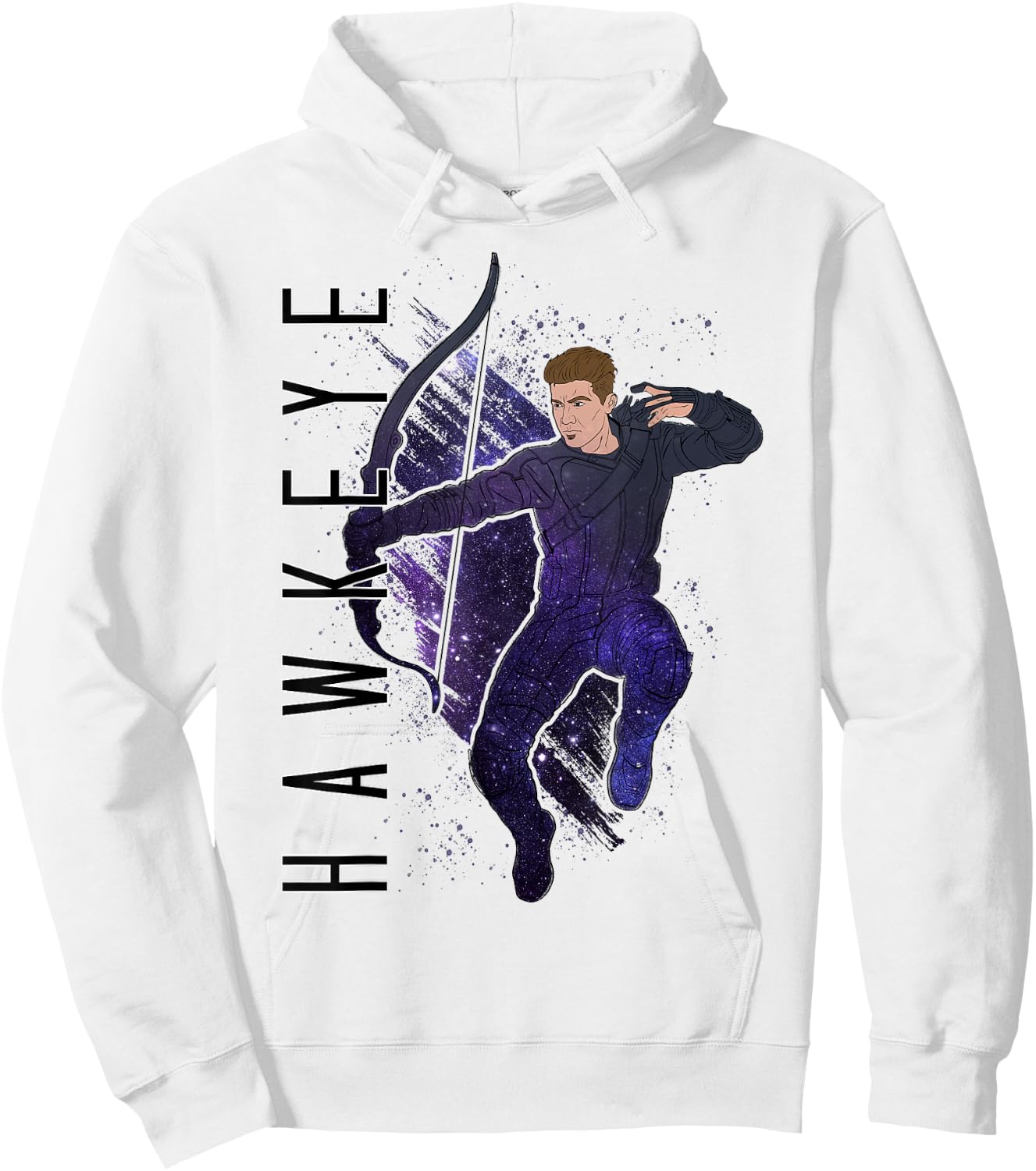 Marvel Avengers Endgame Hawkeye Galaxy Painted Hoodie - Hoodie | White