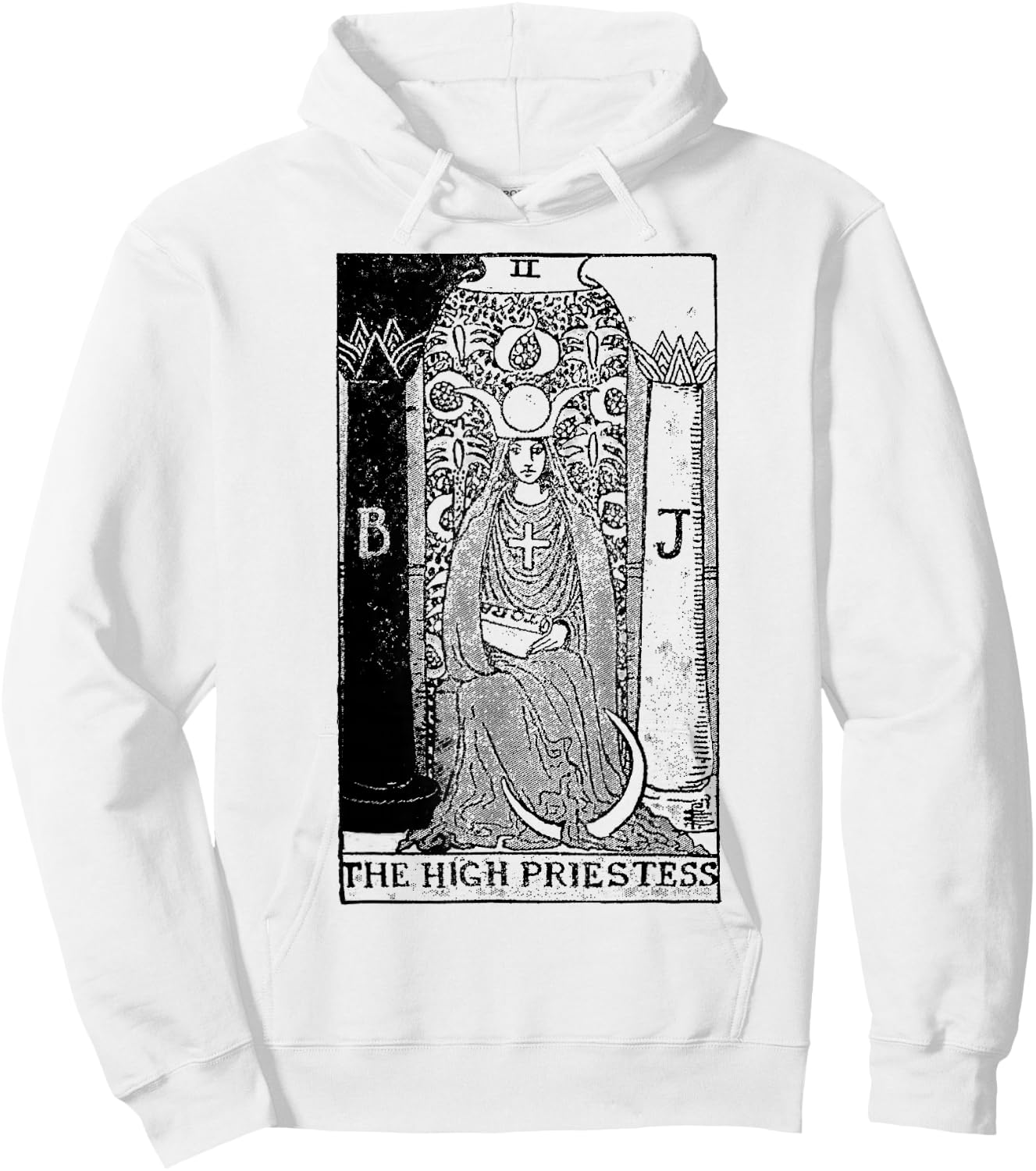 Vintage High Priestess Tarot Card Hoodie - Hoodie | White