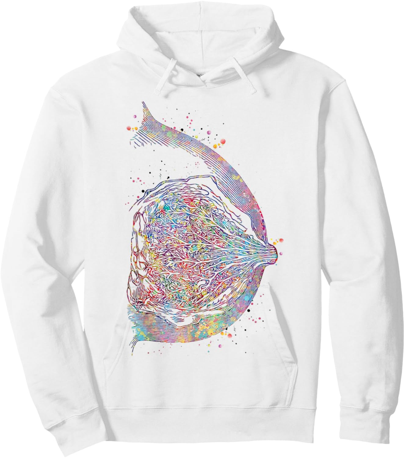 Breast Anatomy Watercolor Breast Cancer Medical Hoodie - Hoodie | White