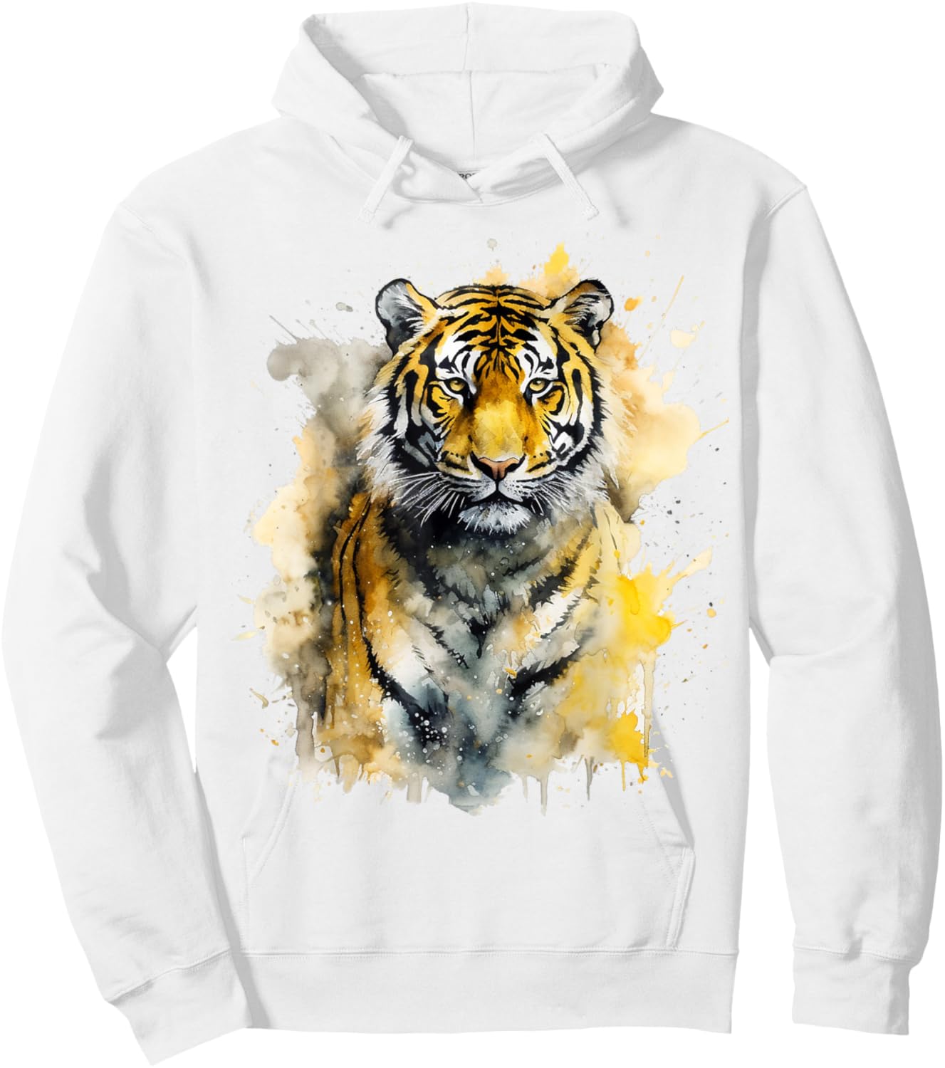 Tiger Artwork - Zoo Animal Tiger Hoodie - Hoodie | White