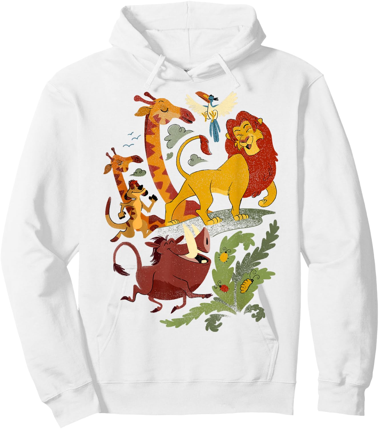 Disney Lion King Friends Animated Portrait Hoodie - Hoodie | White