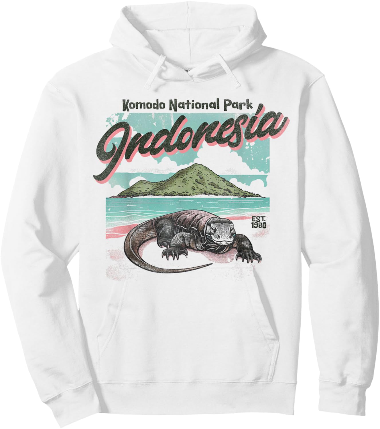 Komodo National Park Indonesia Est 1980 Komodo Dragon Hoodie - Hoodie | White